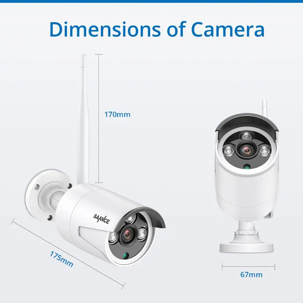 Беспроводная камера видеонаблюдения SANNCE FHD 1080P IP Wi Fi с защитой от непогоды угол
