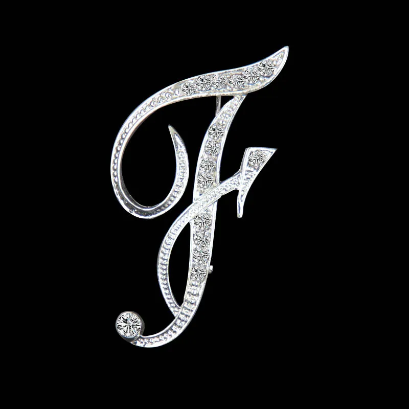 New Fashion Artistic English Alphabet Brooches A-Z Letter Brooch For Name Unisex Rhinestones Pin Women Men Jewelry Gift | Украшения и