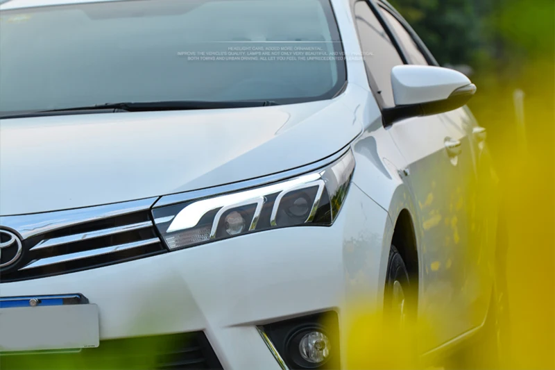 Фары для Toyota Corolla 2014 2015 головные лампы в сборе металлическая осветительная