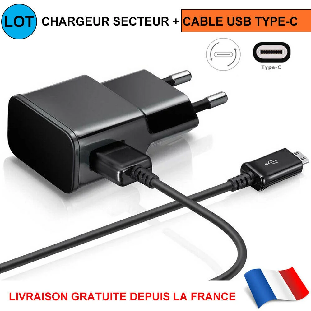 

For Câble TYPE-C chargeur +Secteur USB Pr Redmi Note 7/8/Pro Mi 8 Mi 9/Lite/9T Mi A3