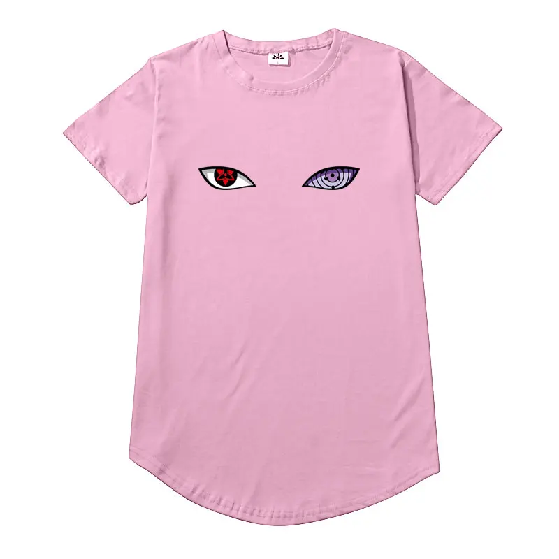 Pink Новое поступление Harajuku аниме футболка Наруто Учиха Узумаки Хатаке глаза печать o-образным вырезом футболка хип хоп Уличная футболка Топы - Цвет: Pink