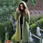 Свитер Женский Повседневный свободного покроя, модный однобортный Кардиган, пальто с капюшоном, зима 2021