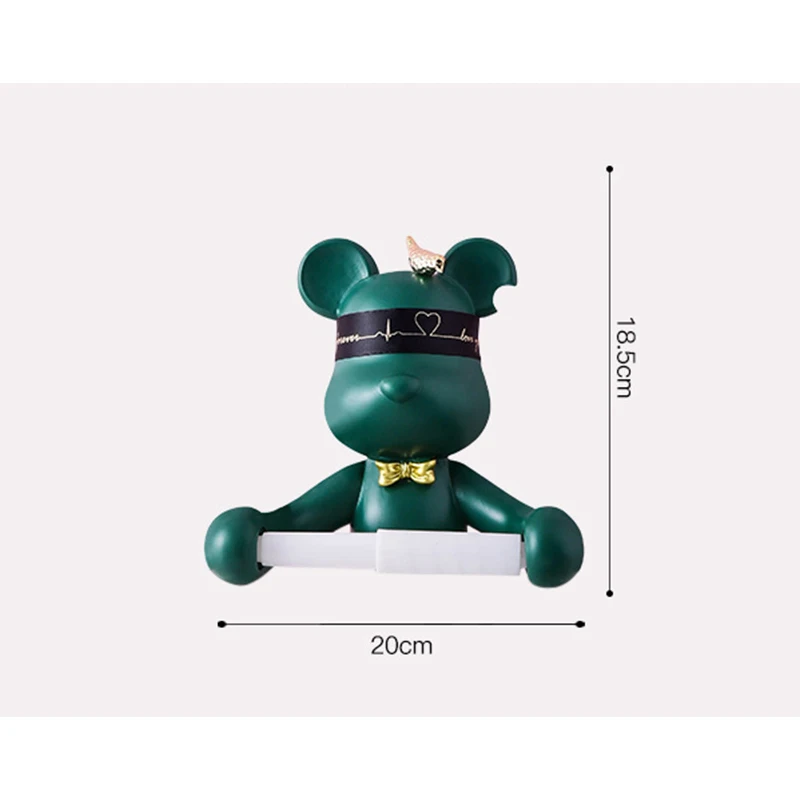 resin nordic bear toilet paper holder hygiene free punch hand tissue box household paper towel holder reel spool device free global shipping