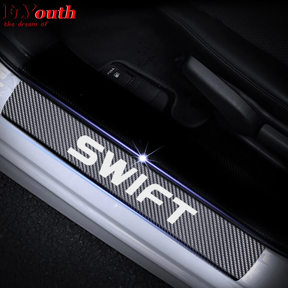 

4 шт., защитные наклейки на пороги автомобиля Suzuki Swift
