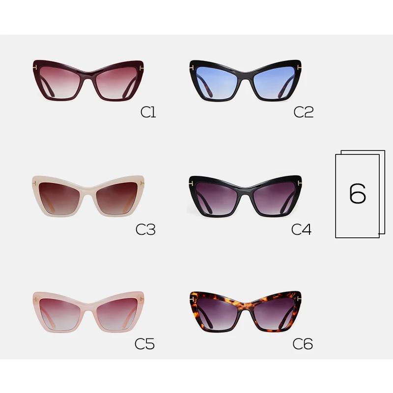 Женские прямоугольные солнцезащитные очки SORVINO коричневые кошачий глаз бежевого