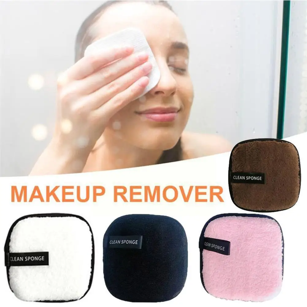 NEW 4 Colors Lazy Makeup Remover Puff Portable Face Cleaner Square Beauty Tools Sponge Tool Wash Hair Soft Short X6E1