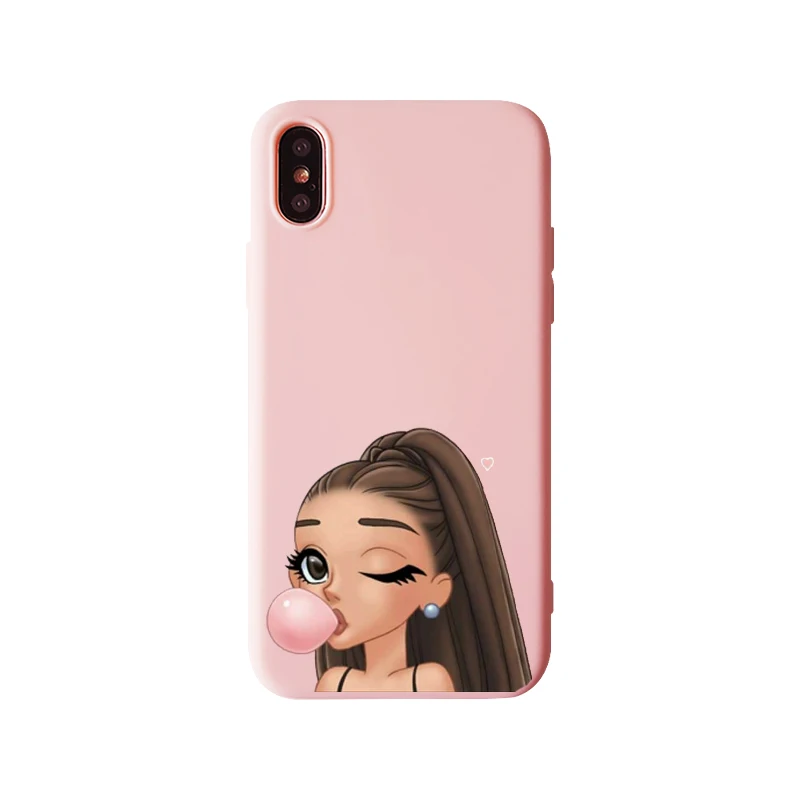 Ariana Grande God-женский розовый чехол для телефона iPhone XR XS Max 8 7 6s 6 Plus God-женский черный мягкий силиконовый розовый чехол - Цвет: TPU