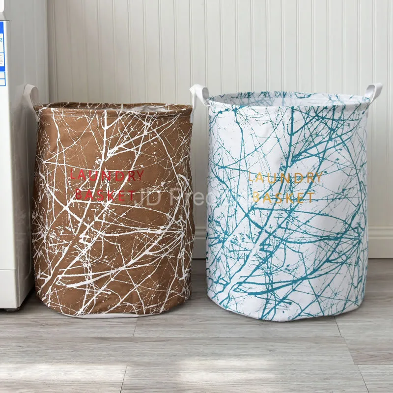 

Cotton Linen Laundry Hamper Waterproof Clothes Basket Foldable Clothes Kids Toys Storage Basket Washing Bag Sundries Organizer