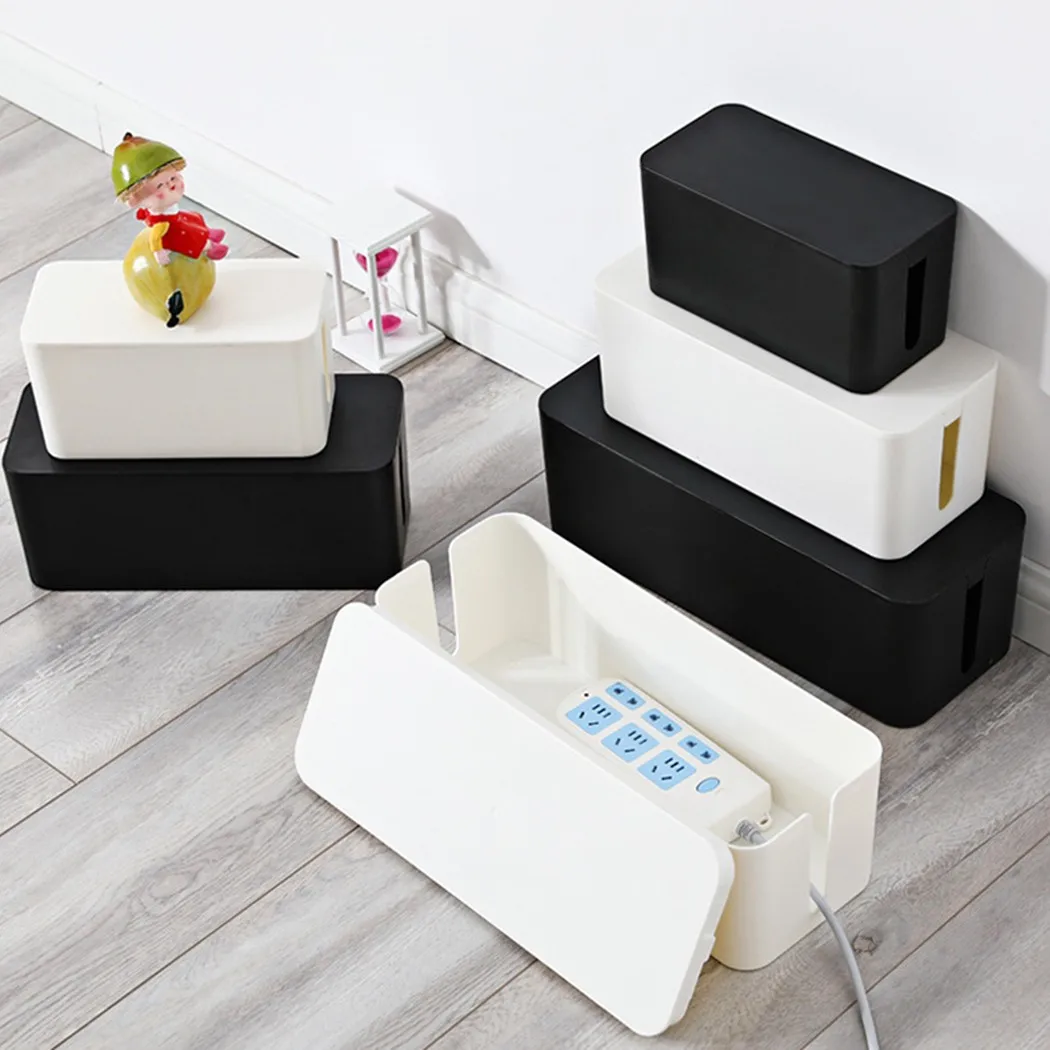 

3 Sizes Home Plastic Wire Storage Box Power Line Storage CasesJunction Box Cable Tidy Storage Box Household Necessities