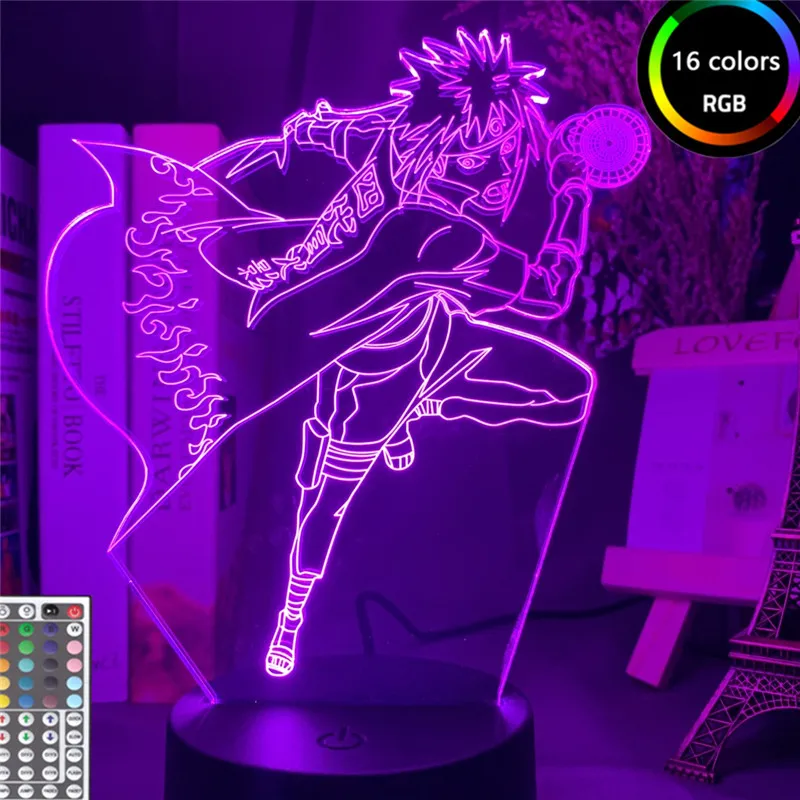 Светодиодный ночник с аниме Наруто Namikaze Minato 3d лампа ночсветильник украшение для