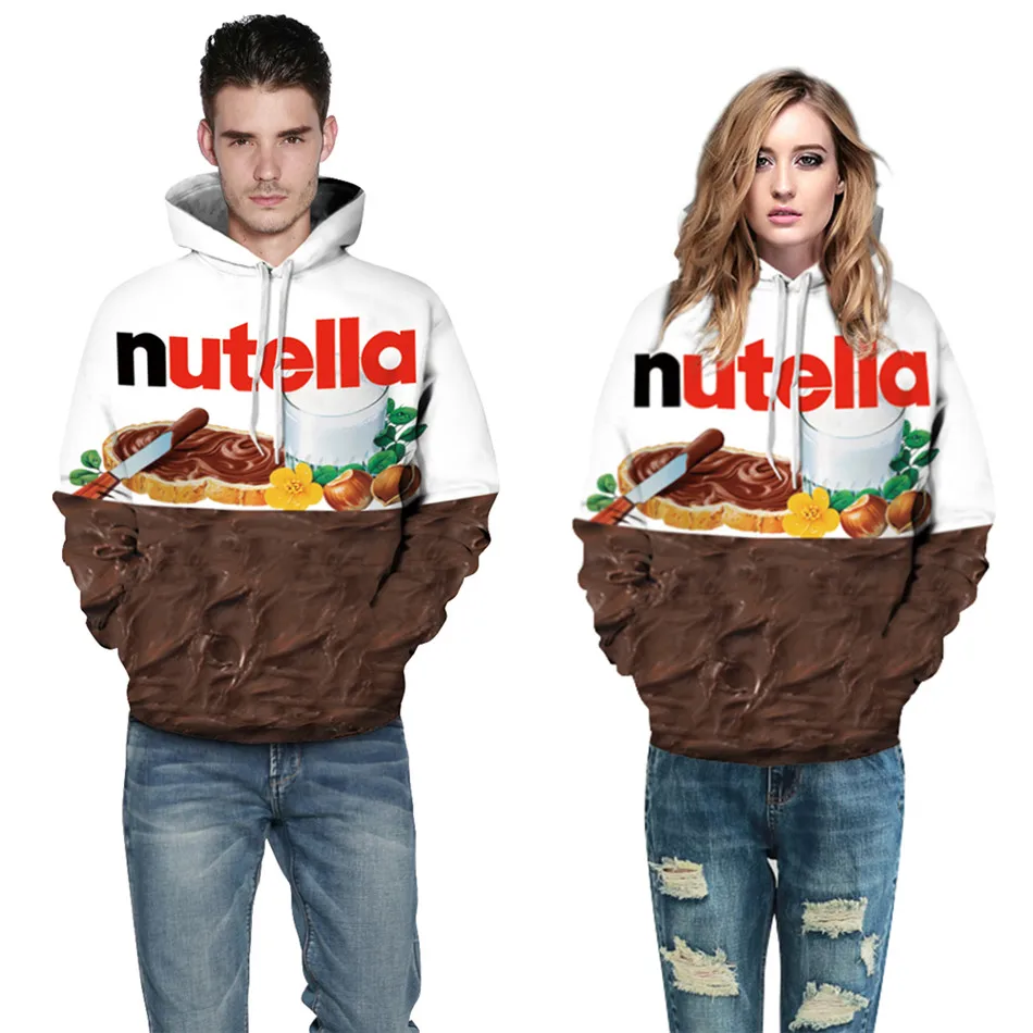 

Толстовка Nutella с капюшоном для мужчин и женщин, с 3D изображением еды, лапши, супа, курицы, говядины, смешная одежда с принтом, свитшот с капюшо...