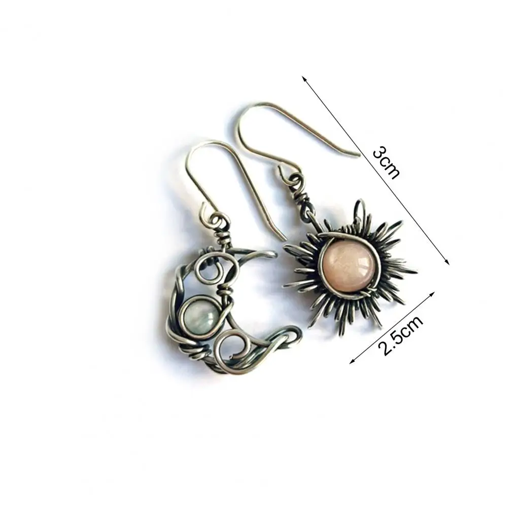 

New Sun Moon Dangle Earring Asymmetric Abstract Star Drop Earrings for Women Short Hollow Earings Brincos Fashion Jewelry 2021