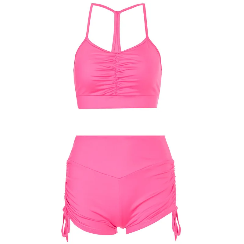 

Women Yoga Suits 2 Piece Sports Top Bras High Waist Shorts Fitness Sets Camisole Sportswear Running Outfits Gym Tracksuits,ZF768