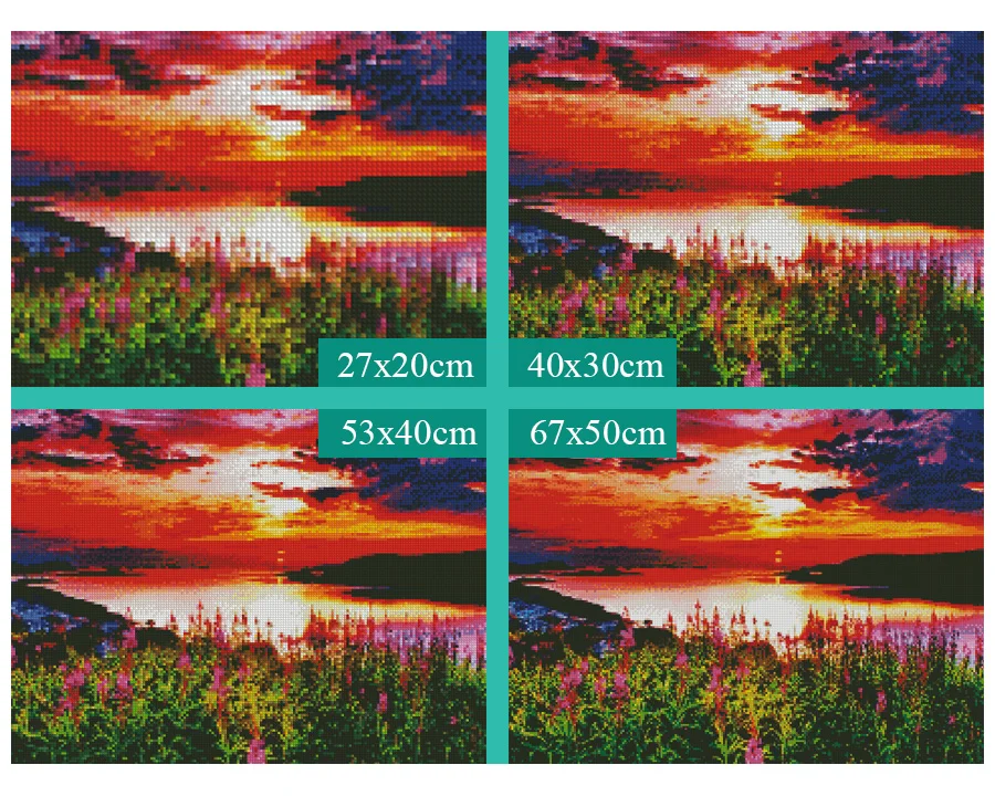 5D алмазная живопись полный набор сцена цветной цветок море круглая стразы