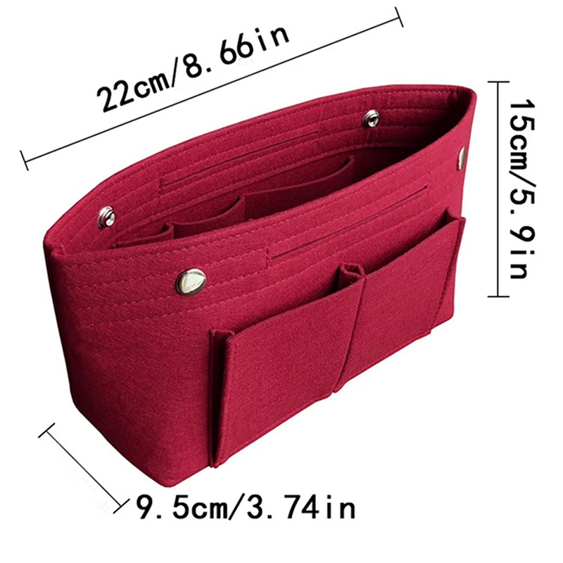 

Felt Cosmetic Bags For Women Handbag Girl Makeup Brush Organizer Bag Female Toiletries Purse Insert Multipocket Tote Large