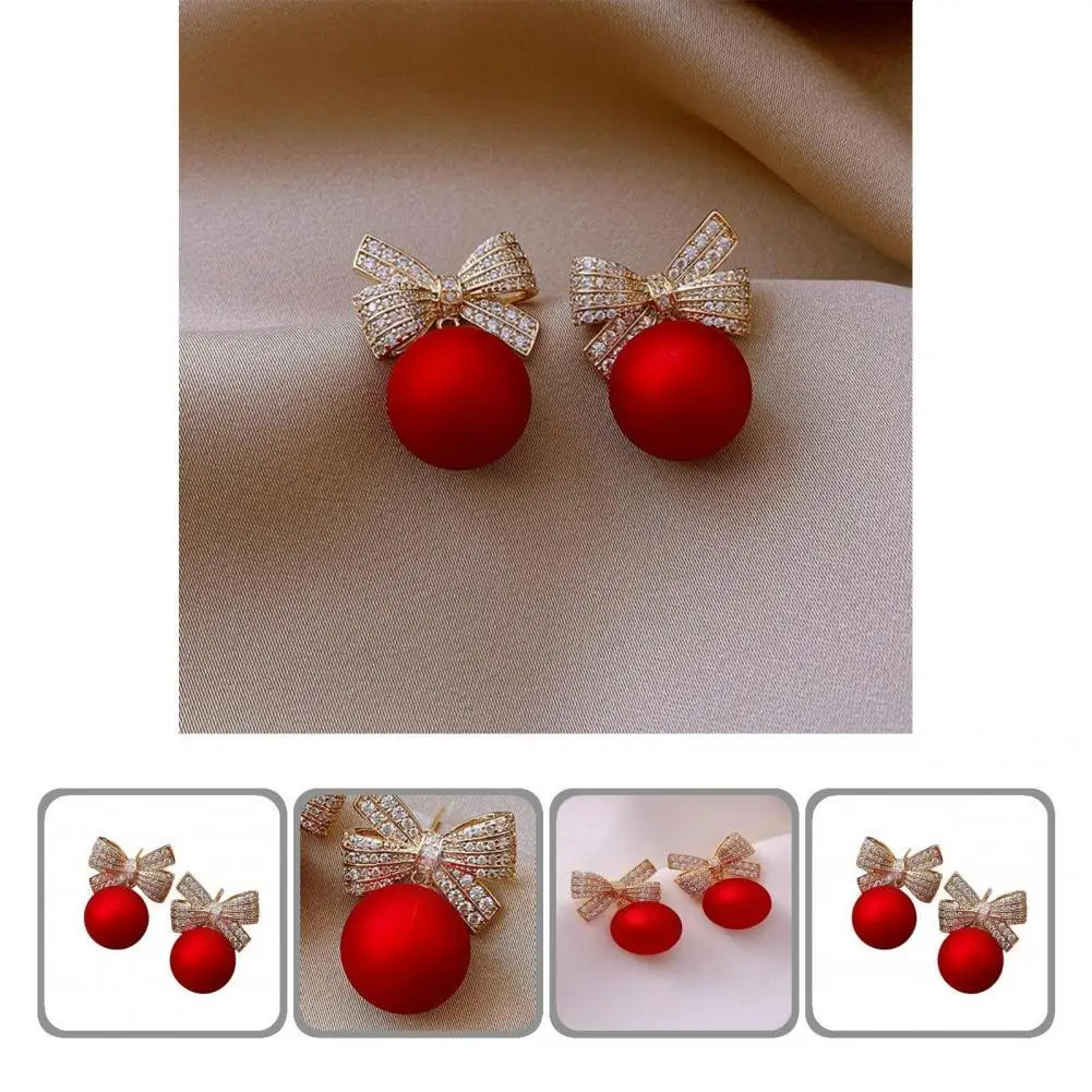 

1 Pair Stud Earrings Good Lightweight Bow-knot Style for Lady Stylish Earrings Stylish Earrings