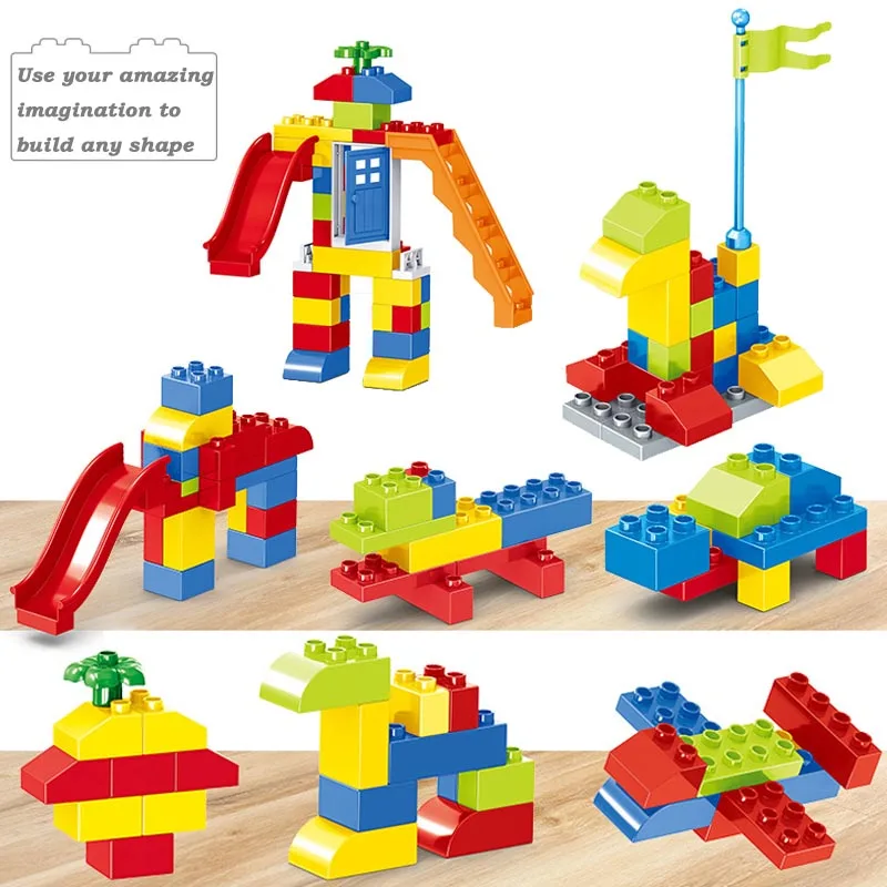 Строительные блоки для дома и замка игрушки детей большие детали гоночный бег