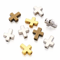 100pcs zinc alloy tibetan style cross beads spacer bead charm mixed colors for bracelet necklace diy jewelry making accessories