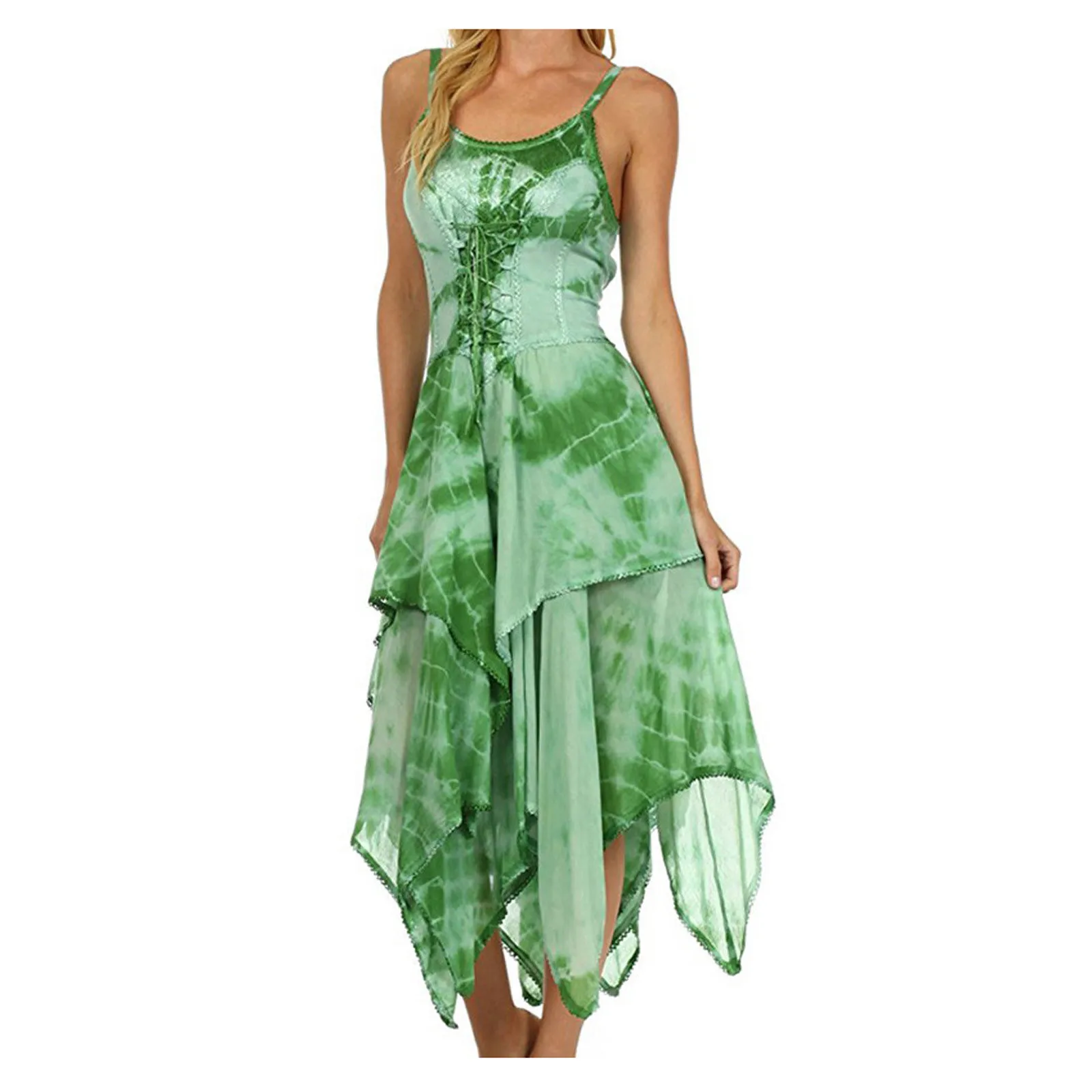 2021 Летний Пляжный праздничный сарафан женское платье с принтом романтичное на