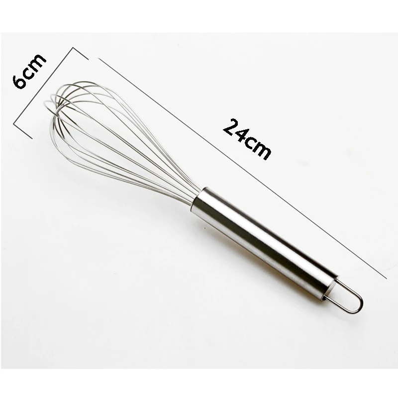 

10 Inch Stainless Steel Egg Stirring Balloon Whisk Manual Egg Beater Mixer Kitchen Baking Utensil Cream Butter Whisk