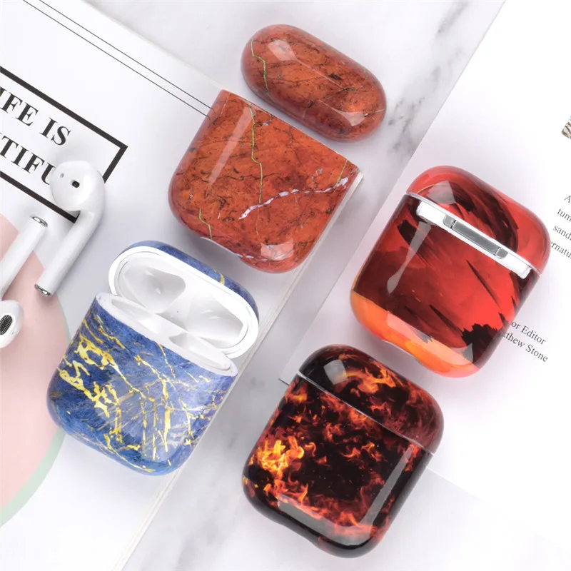 Чехол для наушников из мрамора OTTWN Luxury для AirPods 1 поколения с мягкой оболочкой TPU, подходит для AirPods 2 и блютуз-наушников Apple.
