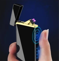double arc plasma electric lighter led power display cool usb rechargeable metal windproof electric lighters