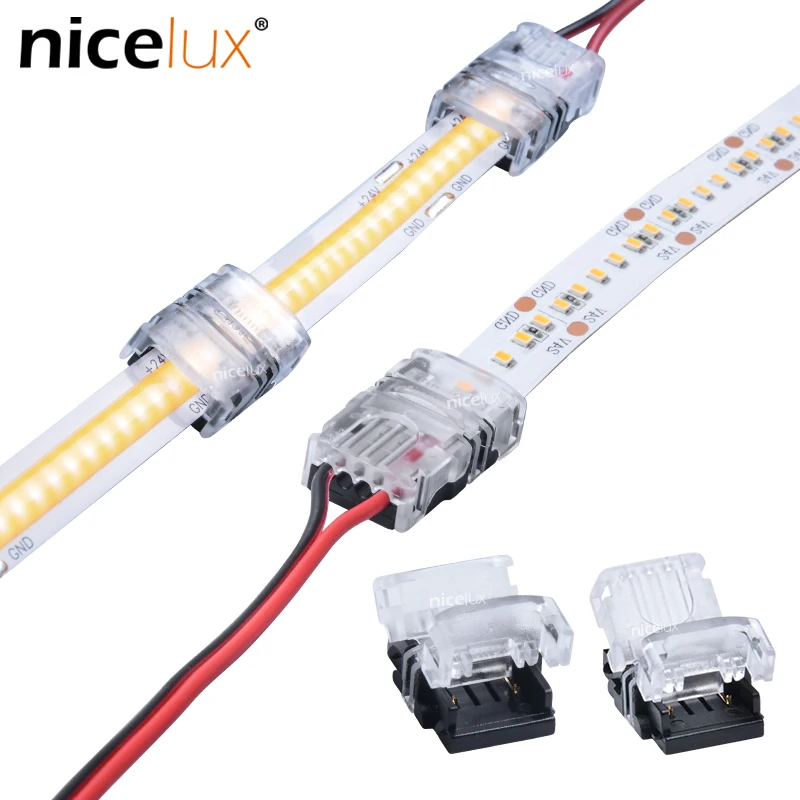 5 шт. двухконтактный разъем для светодиодной ленты 12 В в 24 10 мм/12 мм Одноцветный IP20