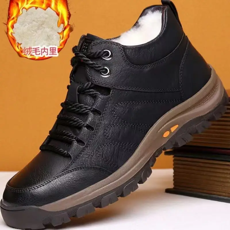 

Men's Shoes New Winter Fleece-Lined Warm 2021 Men's Outdoor Climbing Sneakers High-Top Comfortable Casual Shoes