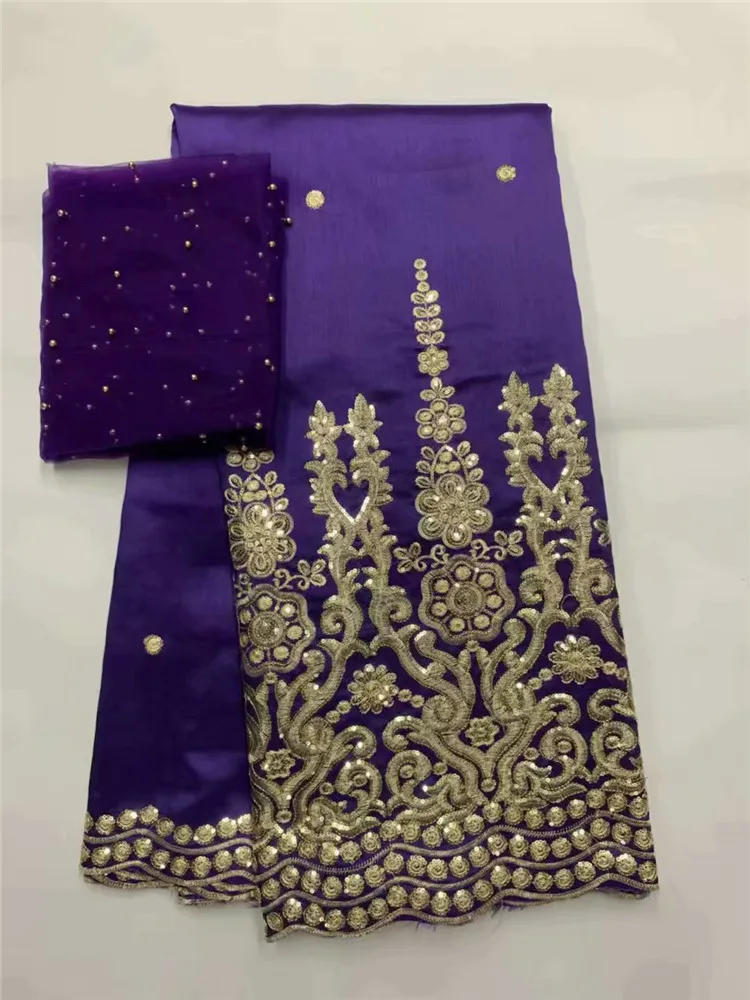 Африканская кружевная ткань George с блузкой 5 + 2 ярда наборы для вечернего платья