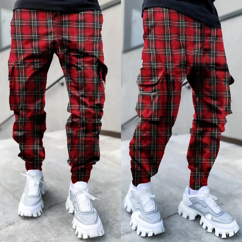 

Mens Plaid Harem Pants Fashion Loose Sweatpants Casual Jogger Pants Streetwear Hip-hop Trousers for Male Large Size 3xl 4xl 5xl