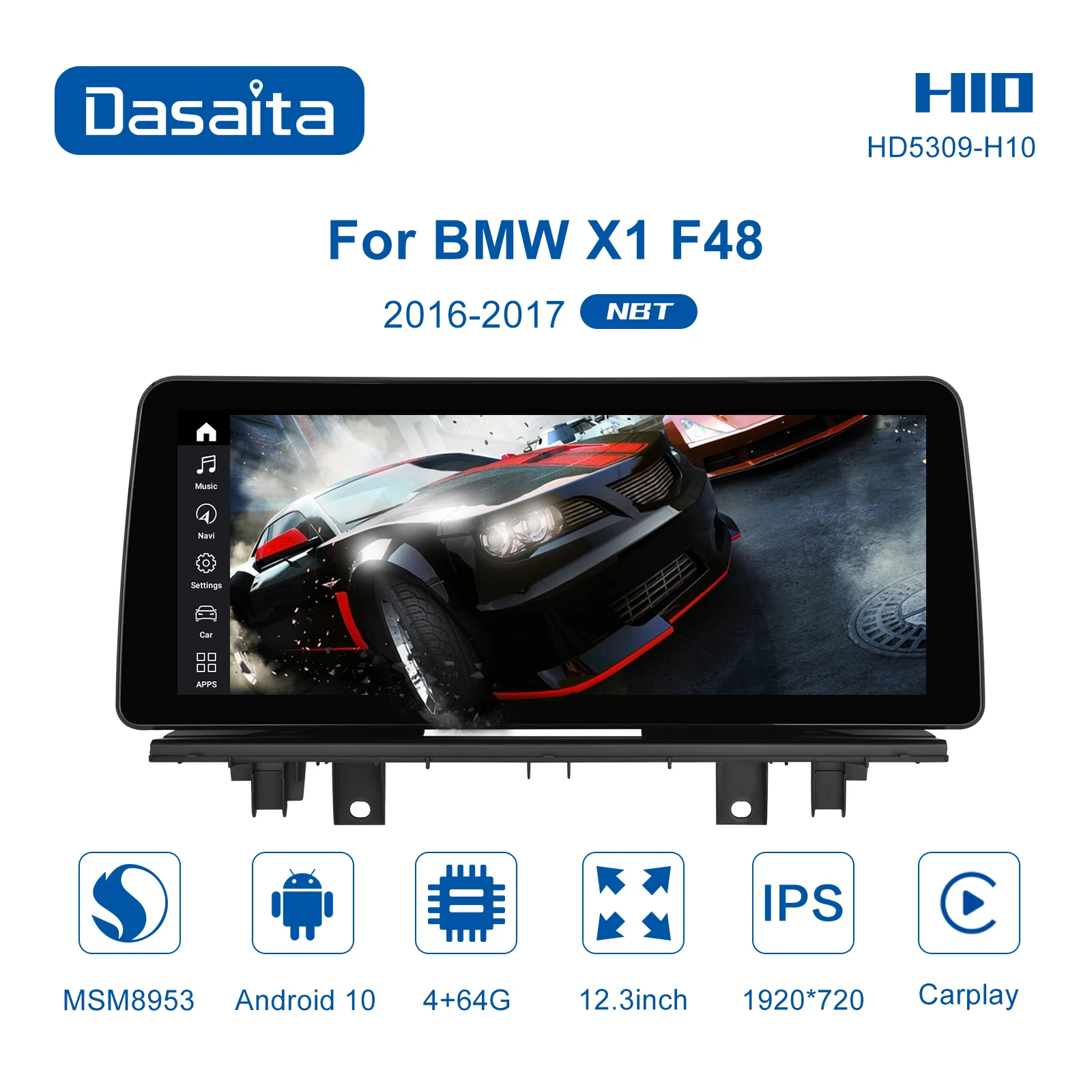 Dasaita H10 автомобильная стереосистема для BMW X1 F48 2016 2017 NBT с Apple Carplay GPS android 10 авто 12 3