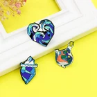 Эмалированная брошь на лацкан с изображением синего моря, айсберга, сердца, морской воды, китов, морских водорослей