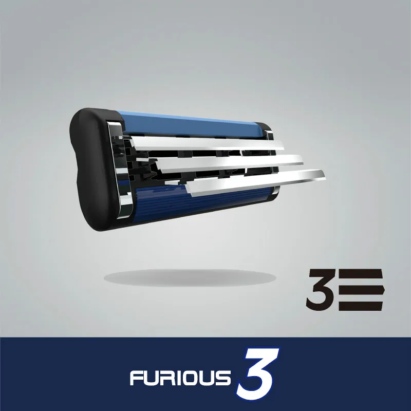 DDPGGL Furious 3 ручная Бритва для мужчин Сменное лезвие мытья тела Mach 4 шт./лот слоя