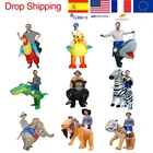 Забавные надувыне костюмы для взрослых праздничный Карнавальный костюм для женщин забавная ко Дню благодарения для рождественской вечеринки платье с изображением животных Косплей