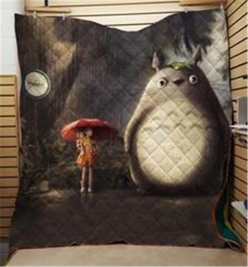 3D My Neighbor Totoro Quilt Digital Printed Cartoon Bedspread Summer Blanket Bed Spreads Fashionable Quilts For | Дом и сад