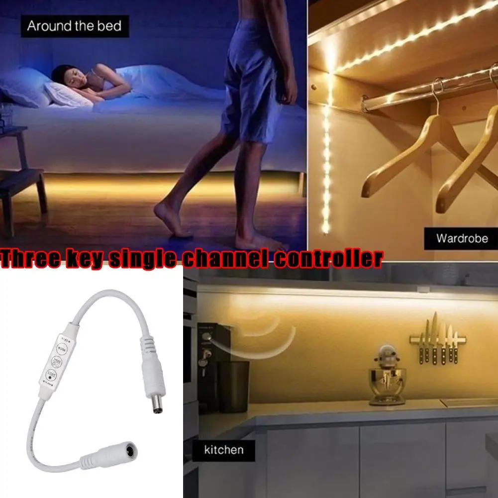 

LED Strip Controller Mini Dimmer RF Remote Control Three Key Single Channel Controller DC5-24V LED Dimmer