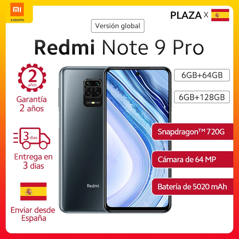 Xiaomi глобальная версия Redmi Note 9 Pro Snapdragon 720G NFC 64GB 128GB смартфон 64MP Quad камеры 5020 мА/ч 30W