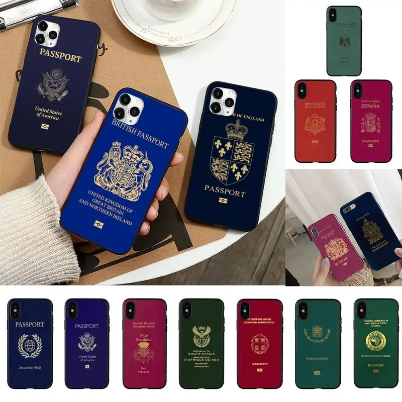 

Fashion Passport Phone Case For iPhone 11 8 7 6 6S Plus 7 8 plus X XS MAX 5S XR 12 11 Pro max se 2020 Funda Cover