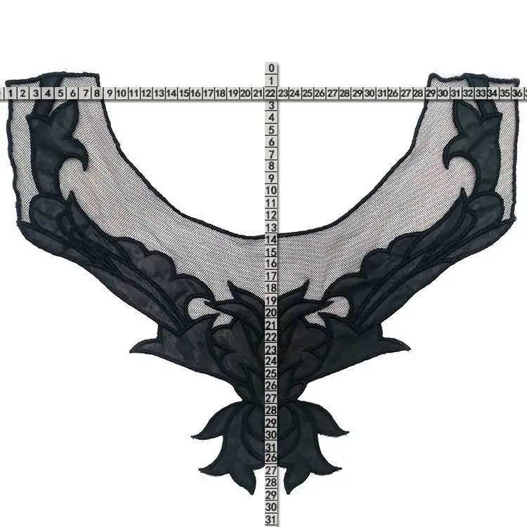 Искусственная кожа черные вышитые цветы кружевной воротник отделка бюст