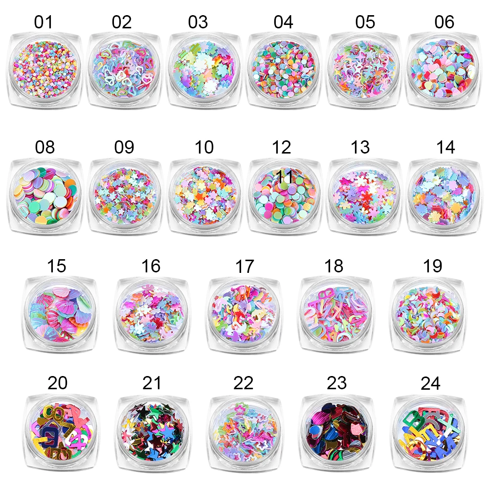 5 г/1 бутылка новые красочные сладкие сердца и буквы смешанные стили ногтей