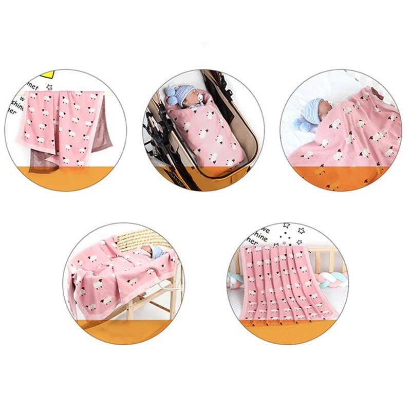 

Knitted Baby Cartoon Sheep Blankets Newborn Bedsheet Stroller Accessories Kids Bath Swaddle Wrap Infantil Bedding