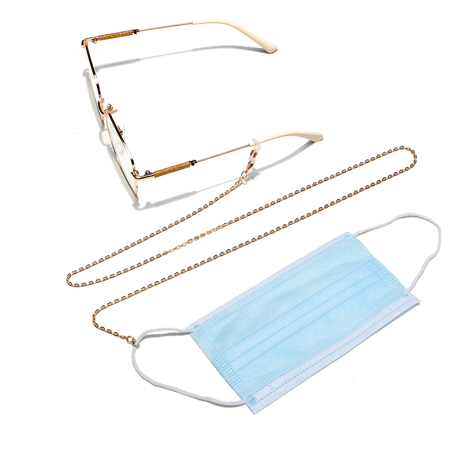 

2021 Fashion Simple Sunglasses Gold Color Glasses Chain Holder Glasses Rope Mask Chain accessories