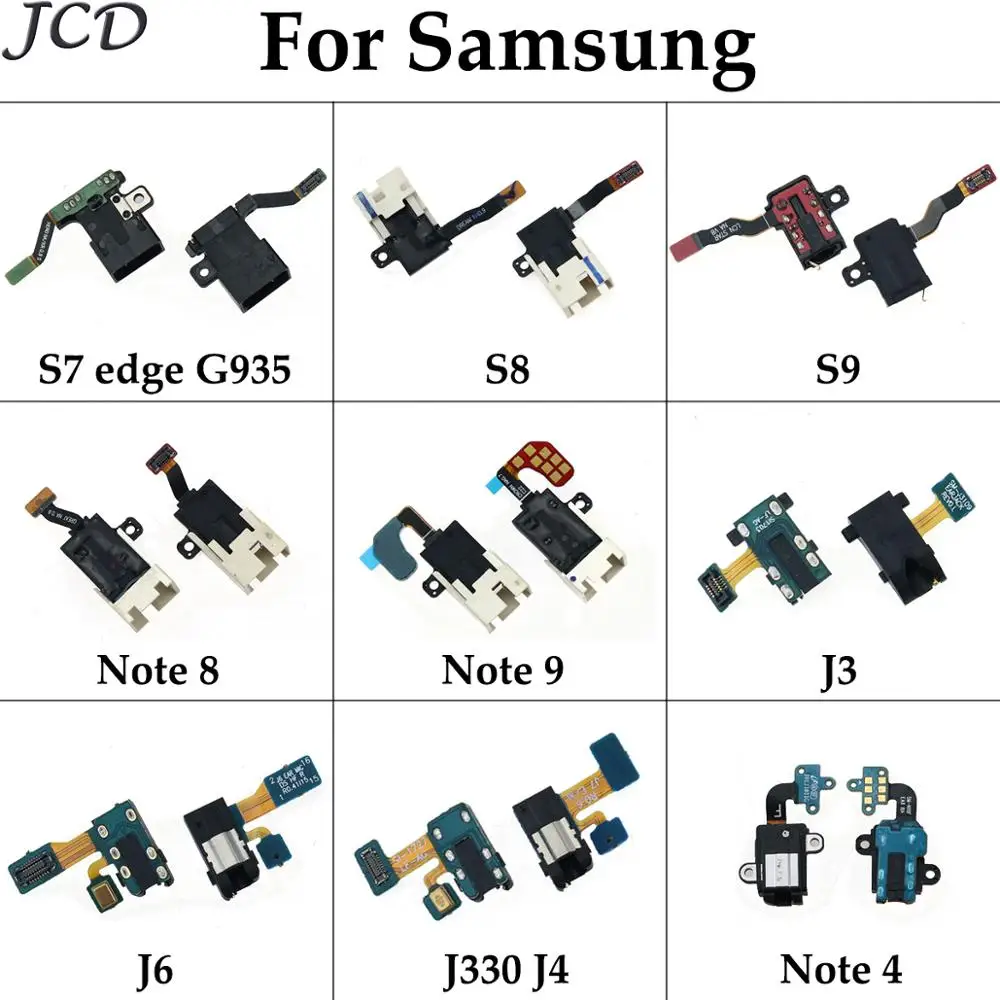 JCD аудиоразъем для наушников Разъем гибкий кабель Samsung Galaxy S7 Edge S8 S9 S4 NOTE 4 8 9 J4 J330 J3 J6