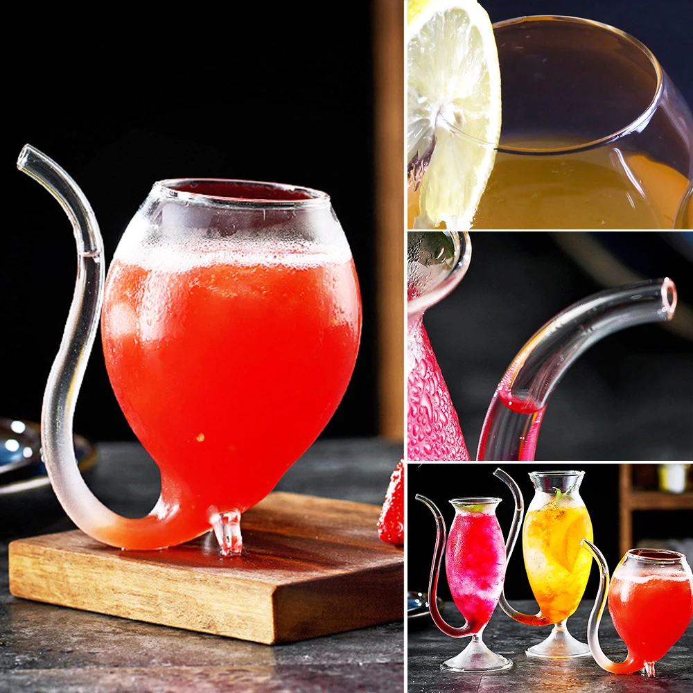 

Transparent High Borosilicate Glass Cup Red Wine Juice Vampire Wine Glass Squirrel Cup With Seat And Foot Vampire Cup Bird Cups