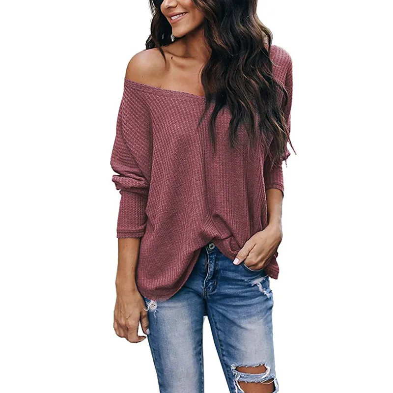 KALENMOS Autumn Winter Knit Sweater Women V Neck Long Slevee Solid Pullovers Tops Casual Loose Streetwear Fashion New Sweaters |