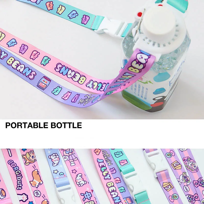 Kawai Portable Water Bottle Lanyard Cute Cartoon Drink Outdoor Travel Buckle Strap Cup Accessories | Дом и сад