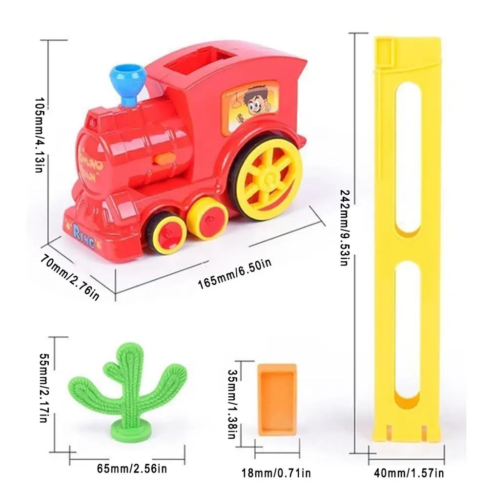 

Children'S Puzzle Domino Electric Train Domino Car With Sound And Light Automatic Licensing Electric Car