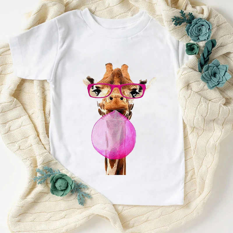 Panda de nuevo gracioso chicas Kawaii ropa Streetwear ni&ntilde;os camisas cuello redondo Ni&ntilde;a Tops Casual de dibujos animados ni&ntilde;os camiseta de moda-5