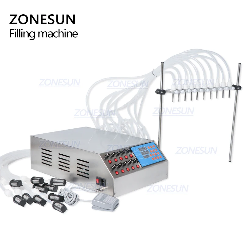 ZONESUN 10 головок разливочная машина для духов и жидкостей электрическая цифровая
