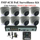 8CH IP 532MP наружняя Камера Видеонаблюдения PoE Комплект 9*5 Мп NVR 1 SATA купол Камера Встроенный микрофон аудио CMS XMEYE уход за кожей лица обнаружения движения RTSP P2P
